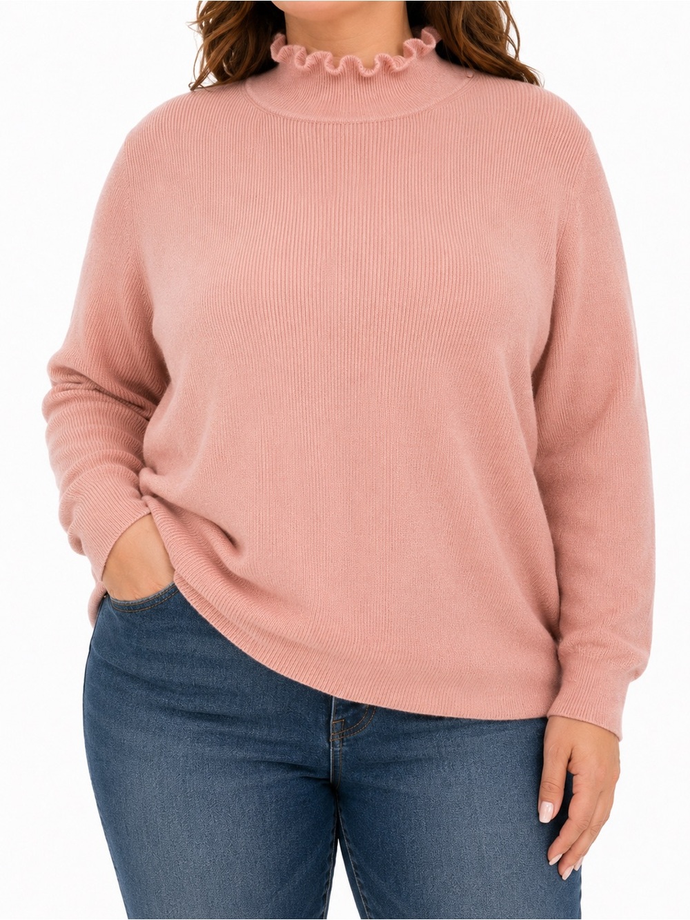 J. Crew Merino Wool Ruffle Mock Neck Sweater